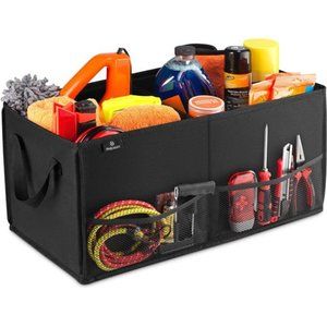 Handy Laundry Fold Away Car Trunk Organizer, Black, 22" x 10" x 11", Non-slip